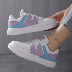 Women's Block Round Toe Skate Shoes Lightweight Comfortable Sneakers