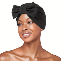 Big Bowknot Turban Cap Solid Head Scarf Beanie Hat Elastic Lightweight Head Wrap