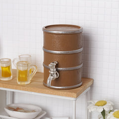 1:12 Scale Wooden Beer Barrel Set with Taps Realistic Dollhouse Accessories
