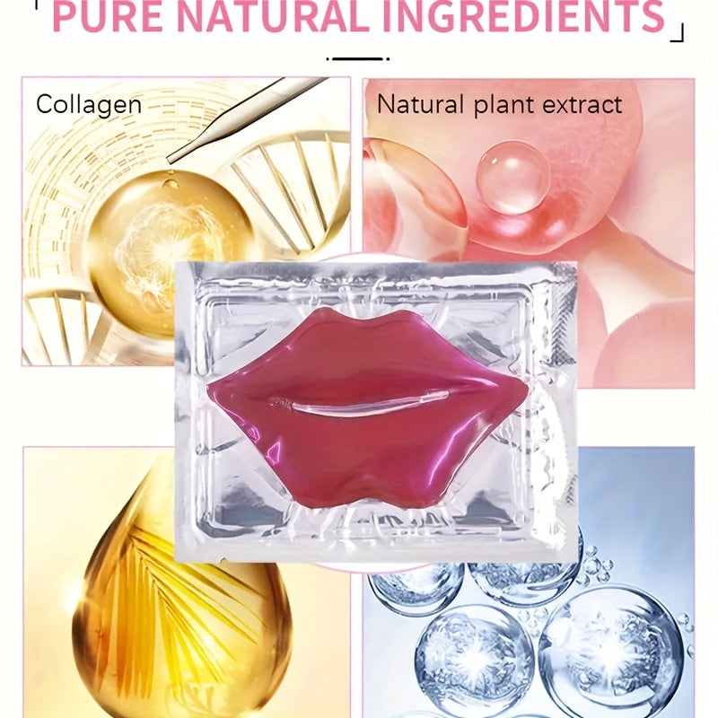 10pcs Hydrating Pink Lip Mask Patches - Moisturize & Revitalize Lips