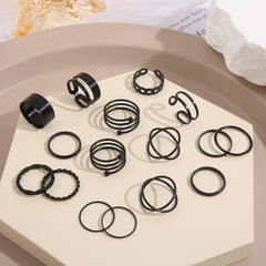 Geometric Surplice Ring Set Women's Jewelry