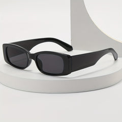 Rectangle Frame Sunglasses for Women Men Y2K Hiphop Solid Glasses