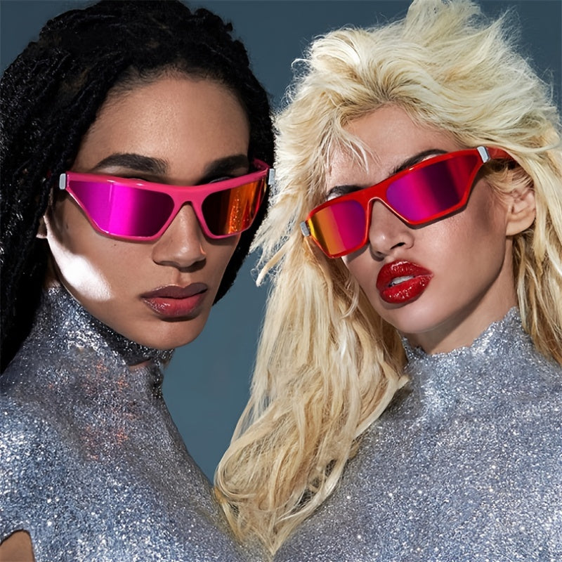 Women's Modern Y2K Sunglasses Wrap Around Futuristic Sun Glasses