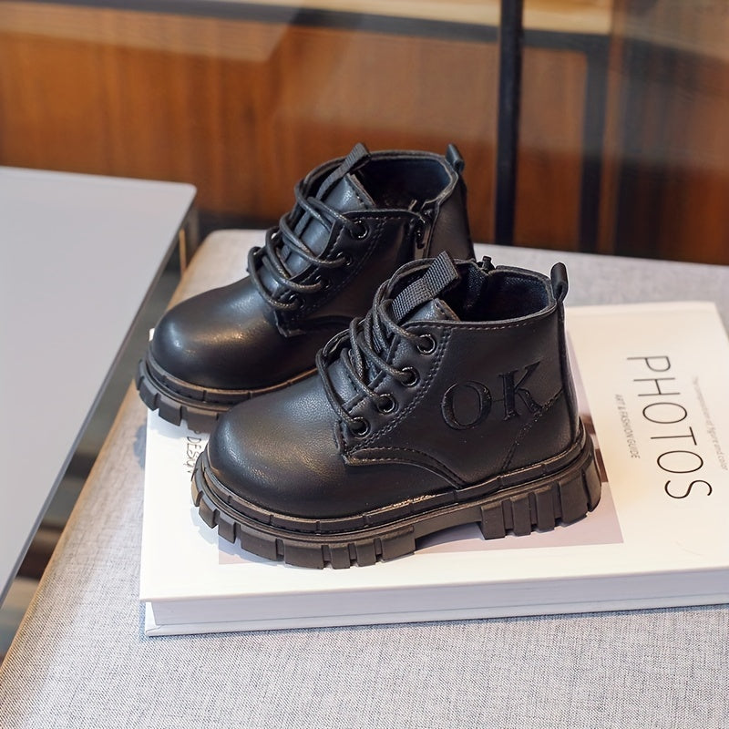 Girls Vintage Lace-Up Ankle Boots Non-Slip Comfortable Shoes
