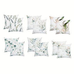 Eucalyptus Branches Leaf Pattern Pillow Covers for Home Decor