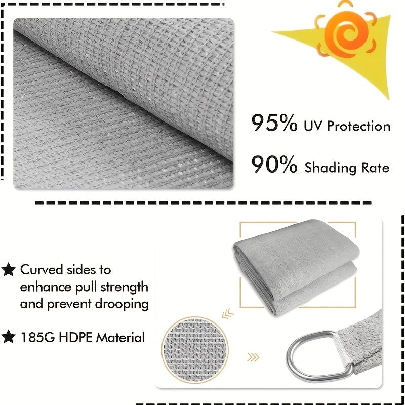 Rectangle Sun Shade Sail Canopy UV Block Heavy Duty Awning Shelter