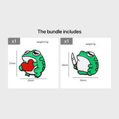 Cute Frog Metal Oil Drip Brooch for Kids