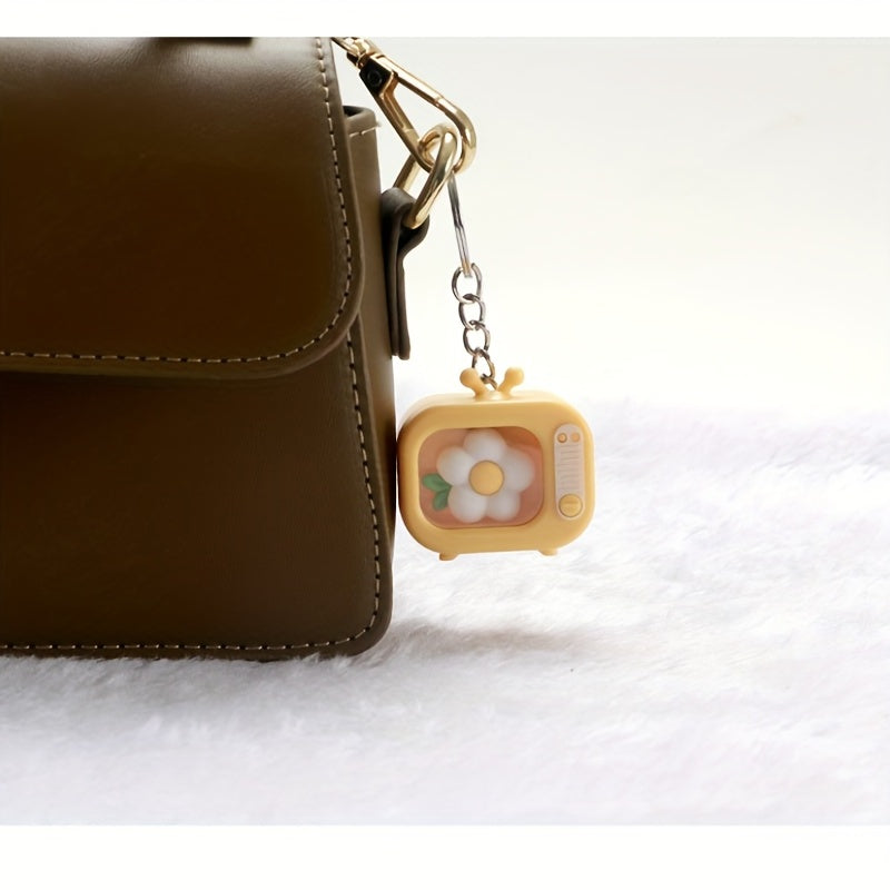Mini TV Shape LED Cartoon Keychain Ornament for Home and Car