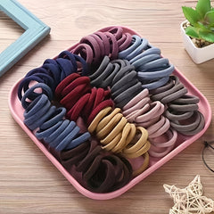 50pcs Elastic Hair Ties Hair Accessories For Woman Braids Ponytails Pain-Free