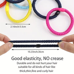 30pcs Colorful Elastic Hair Tie Ponytail Holder Accessories for Thick Curly Hair