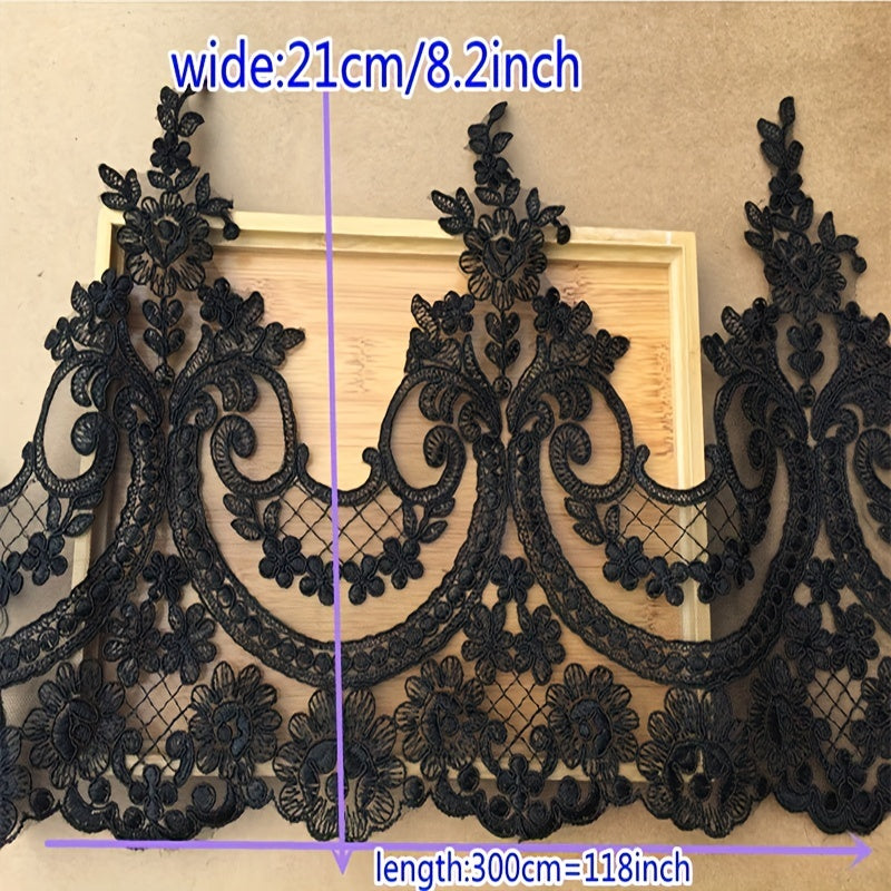 3 Meters Embroidery Border Lace Trimming for DIY Evening Dress