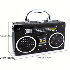 Vintage Mini Radio Crossbody Bag PU Leather Handbag