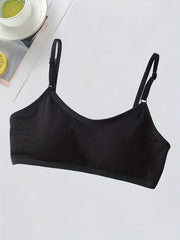 3pcs Girls Adjustable Strap Bras Soft Bralette Underwear