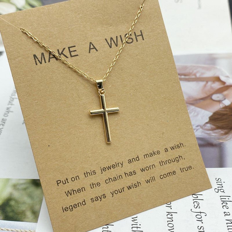 Cross Tree Tower Owl Circle Ring Pendant Clavicle Chain Necklace With Paper Card