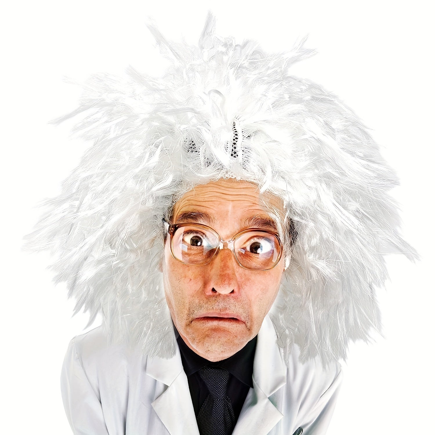 Mad Scientist Costume Wig Grey Long Wizard Wig And Beard