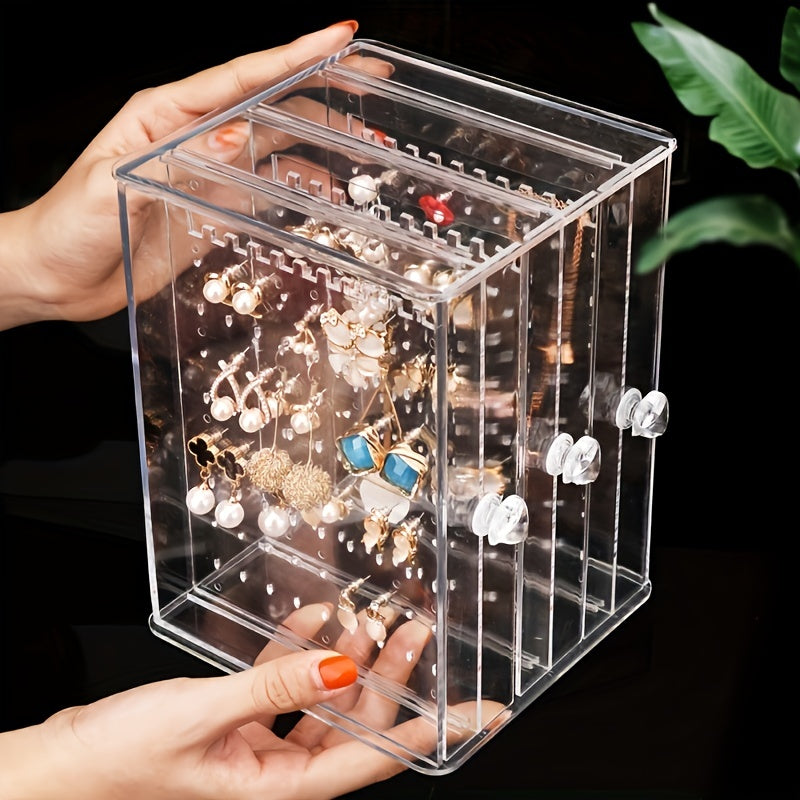 Transparent Jewelry Box Three drawer Earring Storage Box