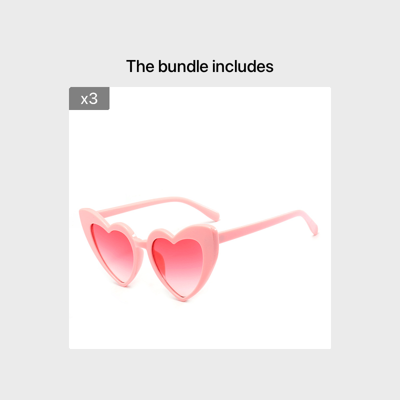 Vintage Heart Sunglasses Stylish Oversized Ladies Sun Protection Lenses