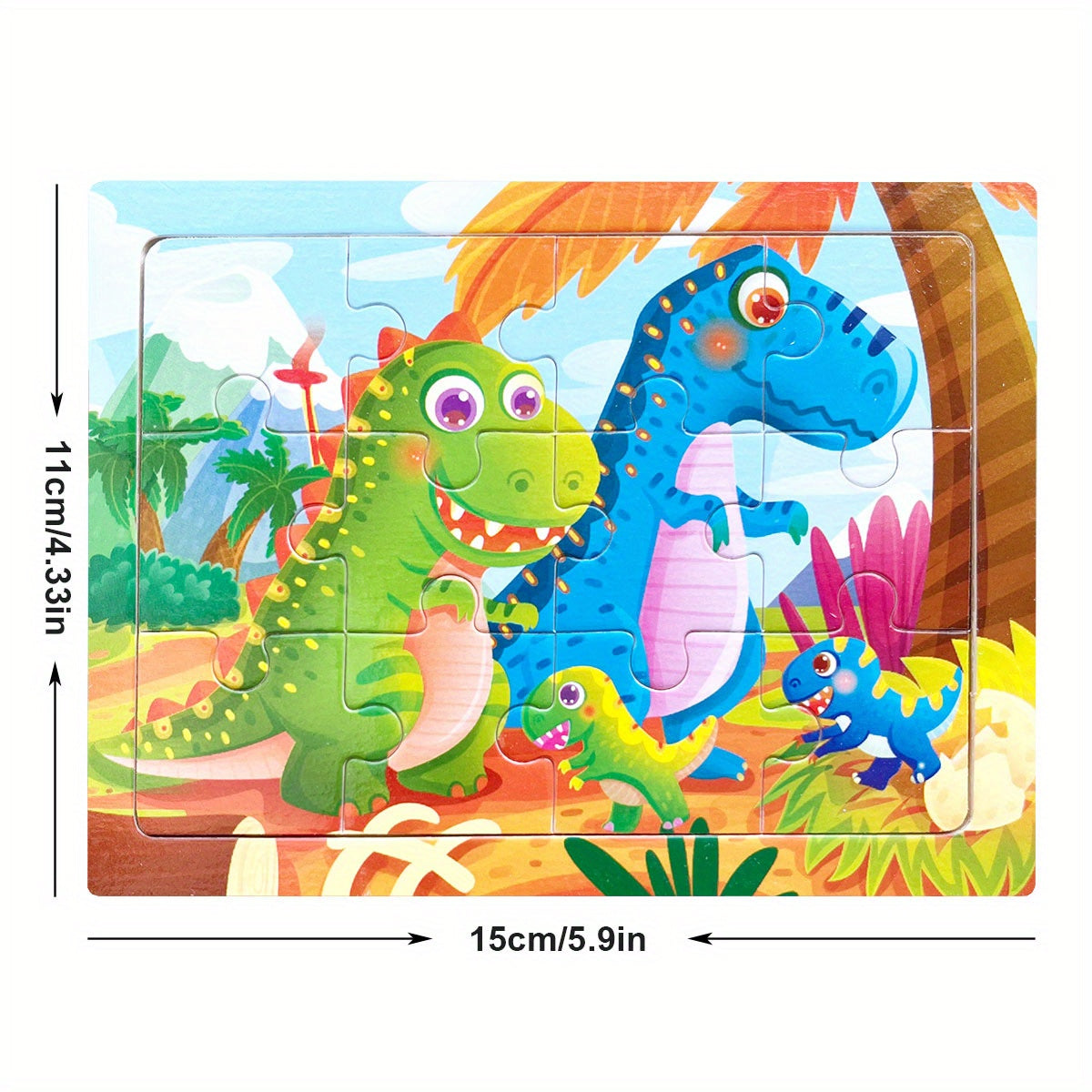 Wooden Jigsaw Puzzle Cartoon Animal Parent Child Theme Educational Toys