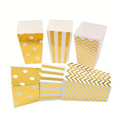 12pcs Dot Wave Striped Popcorn Boxes for Xmas Weddings Birthdays