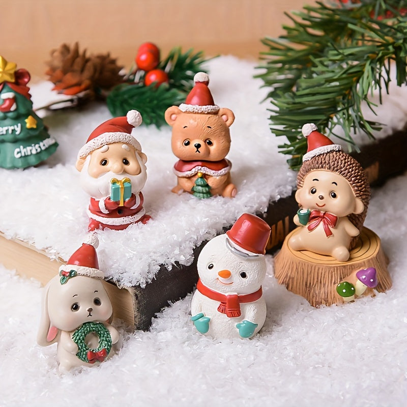 Christmas Resin Family Small Animal Ornaments Creative Home Decoration