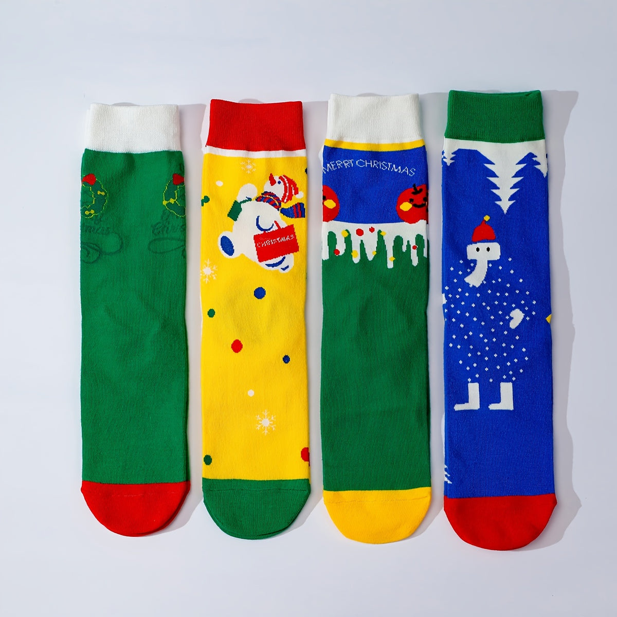 Snowman Print Mid Tube Socks Women's Stockings