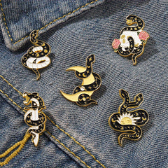 Gothic Snake Enamel Pins Horror Animal Lapel Pin
