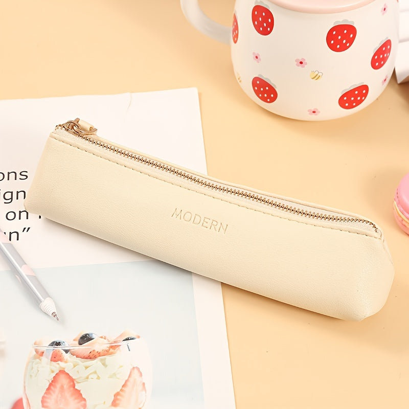 PU Solid Pencil Storage Bag Candy Pencil Case