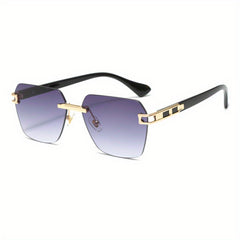 Rimless Sunglasses UV Protection Men's Decorative Sunglasses