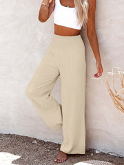 Boho Wide Leg Pants High Waist Casual Vacation Pants