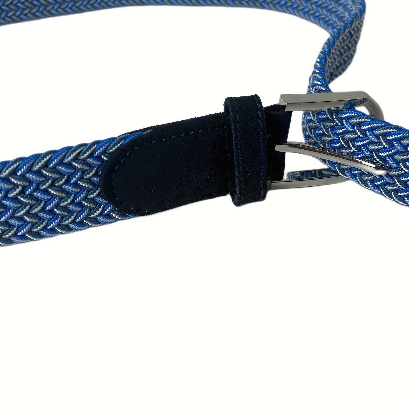 Elastic Braided Belt Pin Buckle Stretch Belt Canvas Waistband