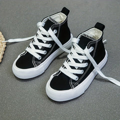 Girls Lace Up High Top Canvas Sneakers