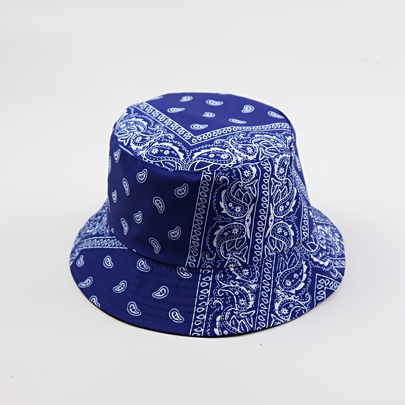 Paisley Pattern Bucket Hat Ethnic Style Couple Sunshade
