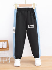 Boys Casual Letter Print Sweatpants Elastic Waist Sport Jogger Pants