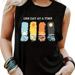 Summer Graphic Print Tank Top Women's Clothing