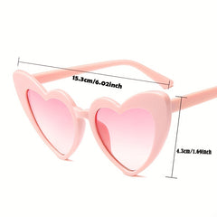 Heart Shaped Sunglasses Men Women Big Frame Cat Eye Vintage Glasses