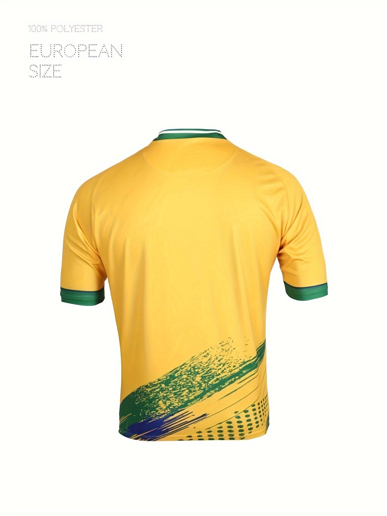 Brazil Graffiti Print V Neck T Shirt Short Sleeve Stretchy Jersey