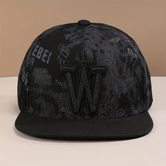 Classic Punk Hip Hop Baseball Cap Vintage Graffiti Print Adjustable Snapback