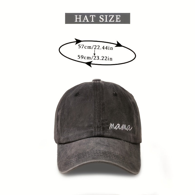 Unisex Sunshade Adjustable Baseball Cap MAMA Embroidery