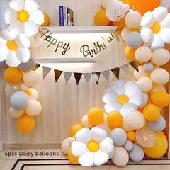 5pcs Daisy Aluminum Film Balloons for Parties and Events