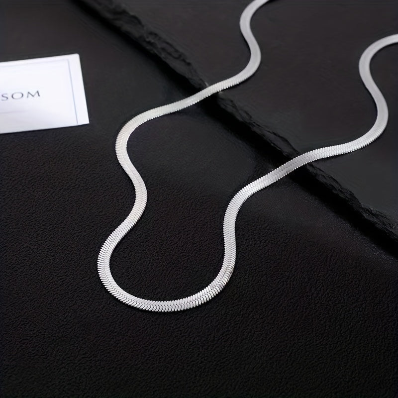Titanium Steel Smooth Snake Necklace Hip Hop Chain Men's Accessories