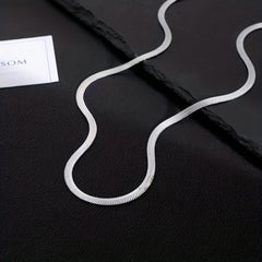 Titanium Steel Smooth Snake Necklace Hip Hop Chain Men's Accessories