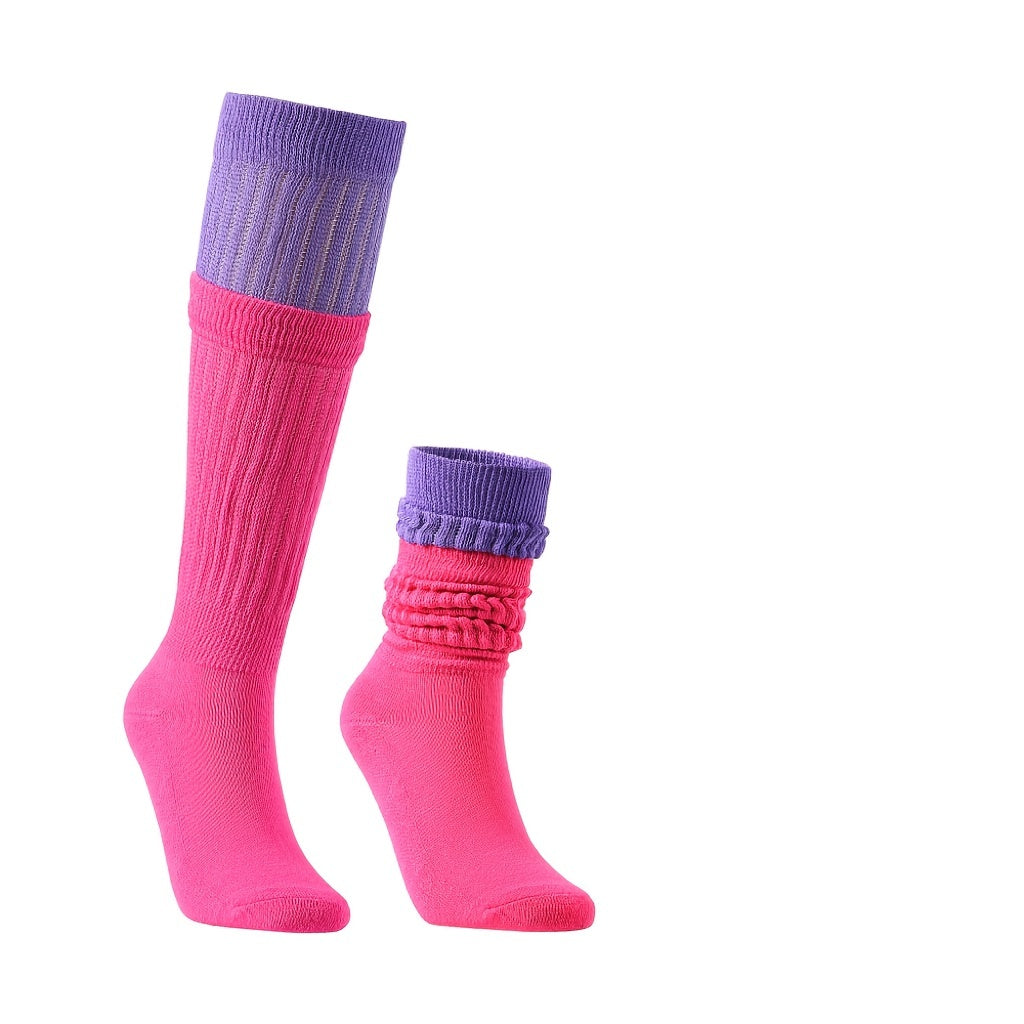 3 Pairs Colorblock Crew Socks Women's Stockings