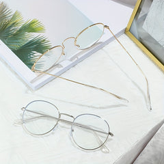 Anti Light Lens Metal Frame Men's Casual Glasses With Glasses Case