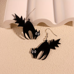Scared Cat Funny Dangle Earrings Acrylic Jewelry