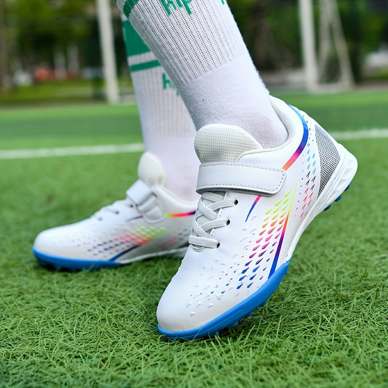 Boy's TF Football Boots Hook Loop Pro Outdoor Anti skid Soccer Cleats