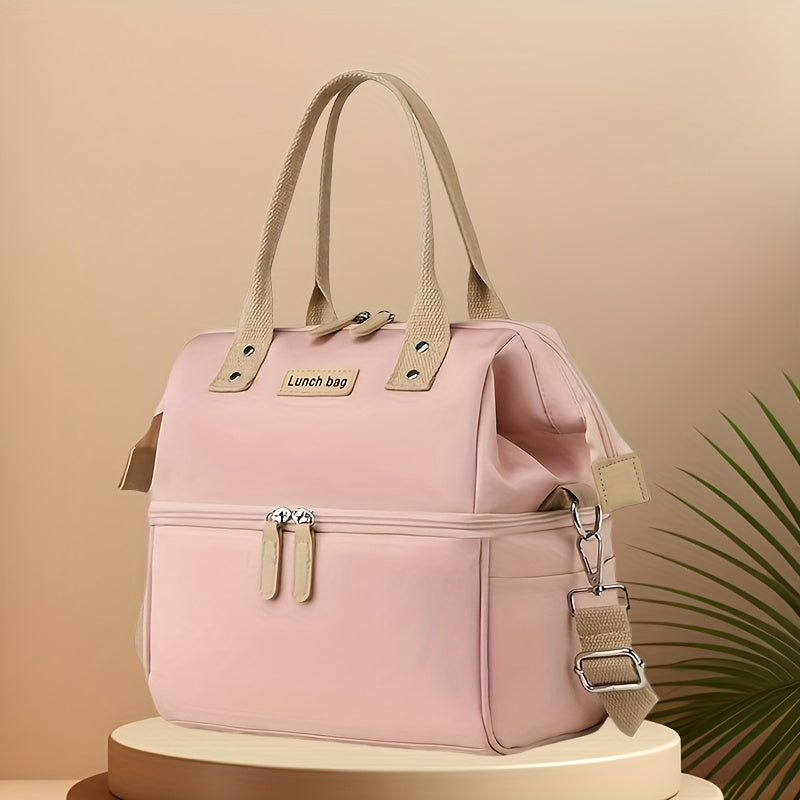 Large Capacity Portable Lunch Bag Insulated Shoulder Crossbody Picnic Camping Ba