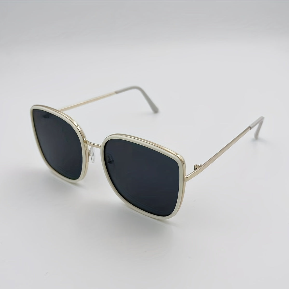 Oversized Square Sunglasses Anti Glare Metal Glasses UV400