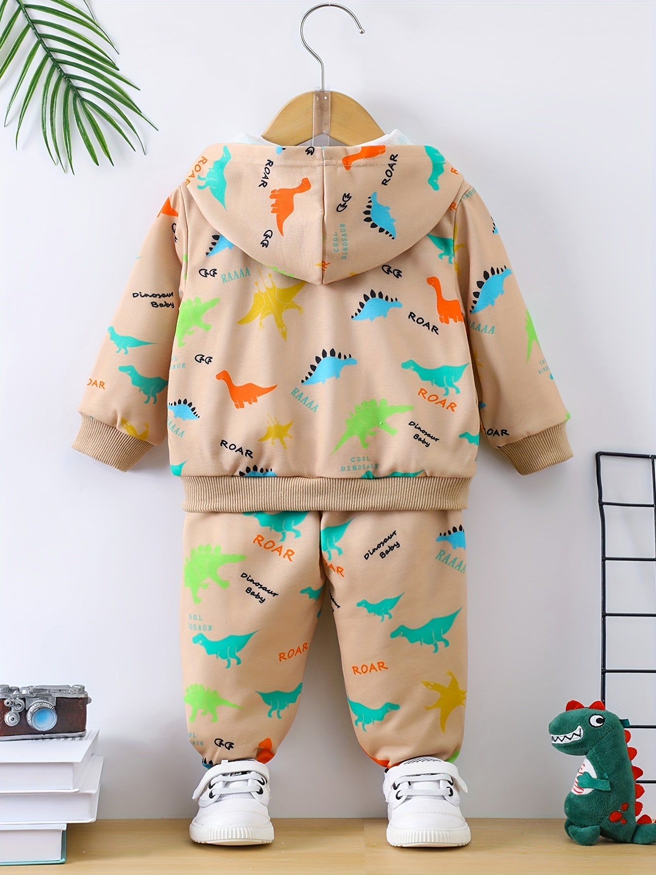 Baby Boys Dinosaur Print Hoodie & Pants Set