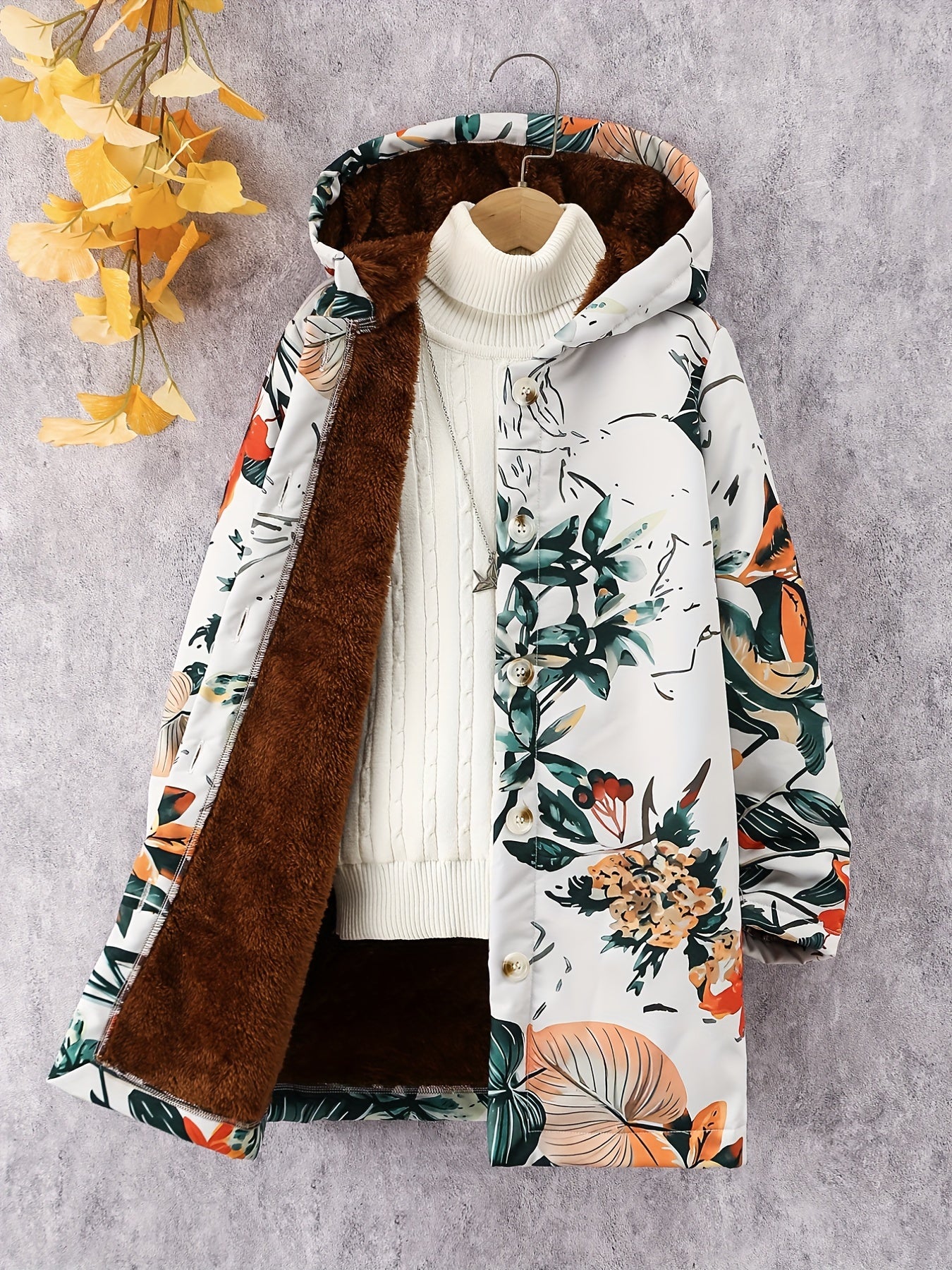 Girls Heavy Fleece Warm Hooded Winter Coat