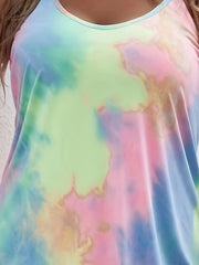  Tie Dye Criss Cross Back Cami Dress